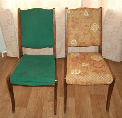 внешний вид стульев до и после перетяжки