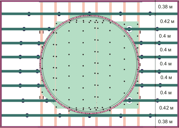 возможная схема каркаса 2 уровня потолка из гипсокартона с кругом