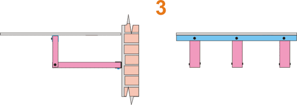 Третья возможная схема каркаса фальшбалок для подвесного потолка из гипсокартона фальшбалки