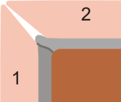 наружный стык керамической плитки в разрезе
